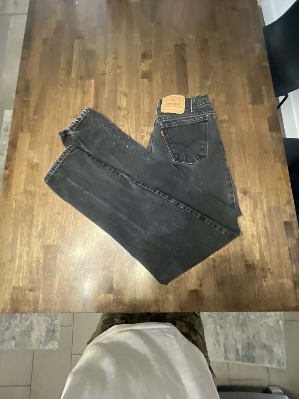 Vintage 90s Levi's 550 Relaxed Fit Orange Tab Black Denim Jeans 30x32